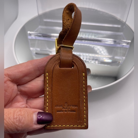 Louis Vuitton - natural MINI leather luggage / name tag - Picture 4 of 5